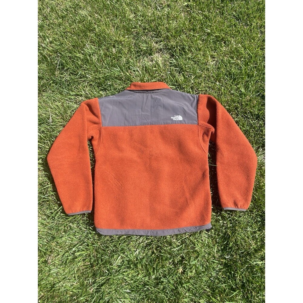 Retro The North Face Denali Full Zip Heavy Fleece Jacket Orange Grey Men's Small - Picture 16 of 16